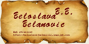 Beloslava Belanović vizit kartica